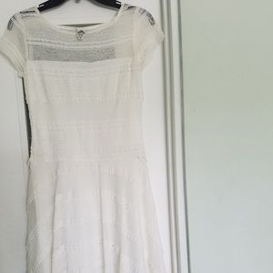 White Lace and Ruffle Dress